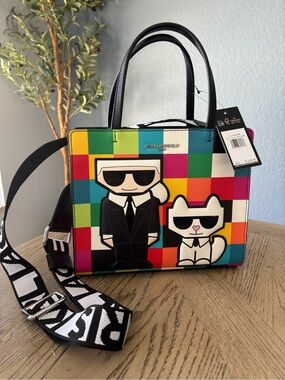 NWT Karl Lagerfeld Multicolor Karl & Choupette Tote